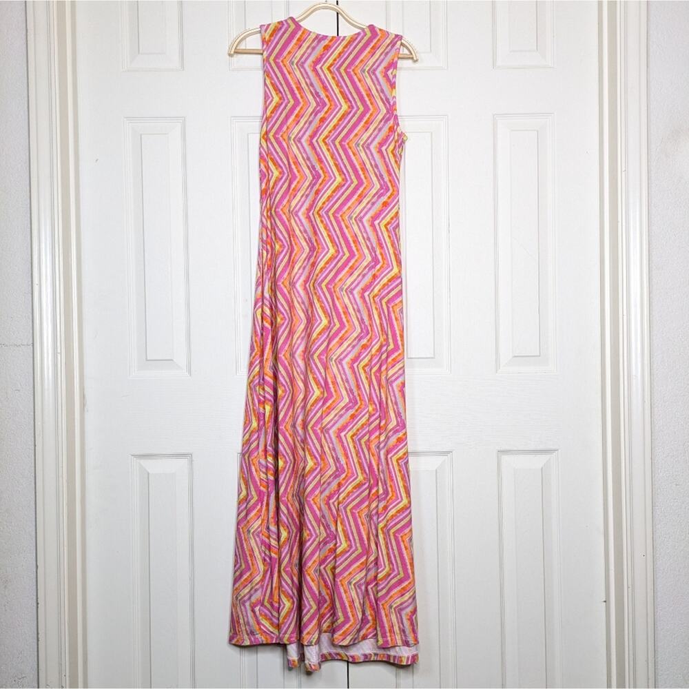 Soft Surroundings Giselli Maxi Dress Small Zigzag Print Twist Front Sleeveless - Picture 7 of 13